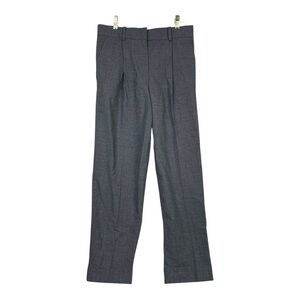 COS Women Pleated Wool High Rise Slim Crop Pants Trousers Gray EUC Relaxed